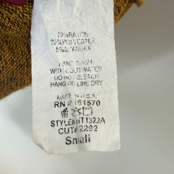 Haptics Mustard Yellow Stretch Blouse Size Small - Picture 11 of 13